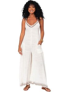 Aller Simplement Kombinezon w kolorze białym rozmiar: 38/40. Białe kombinezony Aller Simplement, bez wzorów, z bawełny, bez kołnierzyka, bez ramiączek. Za 172,08 zł.