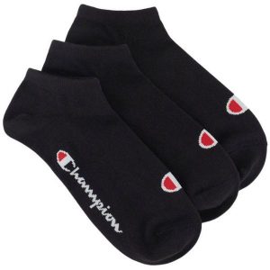 Skarpetki Unisex Dla Dorosłych Logo 3pak. Czarne skarpetki Champion, bez wzorów. Za 63,99 zł.