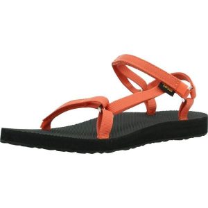 Sandały TEVA W ORIGINAL UNIVERSAL SLIM Pomarańczowy. Brązowe buty trekkingowe Teva, bez wzorów, z tkaniny, bez obcasa, bez zapięcia. Za 229,99 zł.