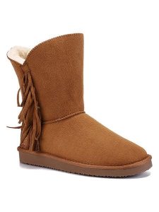ISLAND BOOT Botki zimowe "Capri" w kolorze jasnobrązowym rozmiar: 39. Brązowe botki Island Boot, na zimę, bez wzorów, z materiału, bez obcasa, bez zapięcia. Za 165,99 zł.
