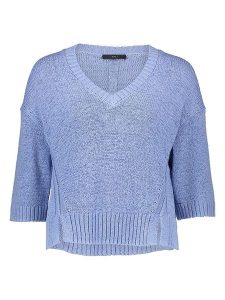 Oui Sweter w kolorze niebieskim rozmiar: 36. Niebieskie swetry oversize Oui, bez wzorów, ze splotem, bez ramiączek. Za 166,88 zł.