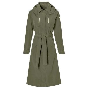 Damska kurtka wodoodporna Basil MosseTrench-Coat. Zielone kurtki BASIL, bez wzorów, bez kaptura. Za 567,00 zł.