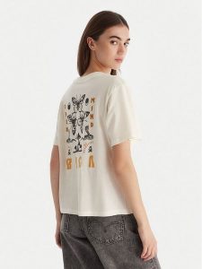 RVCA T-Shirt EVJZT00164 Biały Reglan Fit. Białe t-shirty RVCA, s, bez wzorów, z bawełny, bez kołnierzyka, bez ramiączek. Za 159,99 zł.