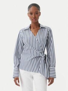 Tommy Hilfiger Koszula WW0WW49650 Niebieski Slim Fit. Niebieskie koszule TOMMY HILFIGER, bez wzorów, z bawełny, bez kołnierzyka, bez ramiączek. Za 401,99 zł.