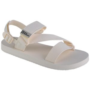 Sandały damskie, Jack Wolfskin Urban Entdeckung Belt Sandal W. Białe buty trekkingowe Jack Wolfskin, z gumy, bez zapięcia. Za 159,99 zł.