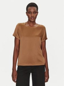 ViCOLO Bluzka TD0007 Brązowy Relaxed Fit. Brązowe bluzki ViCOLO, xs, bez wzorów, z wiskozy, bez kołnierzyka, bez ramiączek. Za 109,99 zł.