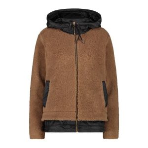 Kurtka z kapturem wooltech damska CMP. Brązowe kurtki CMP, bez wzorów, z kapturem. Za 547,85 zł.