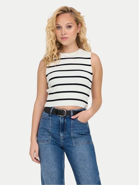 ONLY Top Majli 15255533 Écru Regular Fit. Topy ONLY, l, bez wzorów, z syntetyku, bez kołnierzyka, bez ramiączek. Za 79,99 zł.