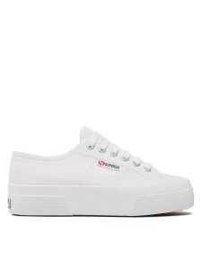 Superga Tenisówki 2740 Platform S21384W Biały. Białe trampki Superga, bez wzorów, z materiału, bez zapięcia. Za 179,99 zł.