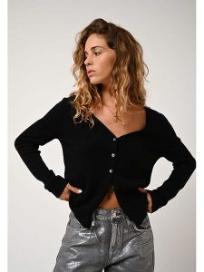 AUTHENTIC CASHMERE Kaszmirowy kardigan "Chalais" w kolorze czarnym rozmiar: S. Czarne kardigany AUTHENTIC CASHMERE, s, bez wzorów, z kaszmiru, bez ramiączek. Za 359,32 zł.