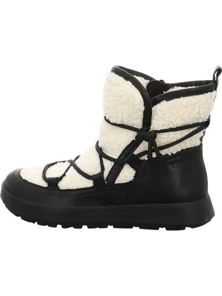 Think! Skórzane kozaki zimowe w kolorze biało-czarnym rozmiar: 41. Białe kozaki Think, na zimę, bez wzorów, bez obcasa, bez zapięcia. Za 287,16 zł.