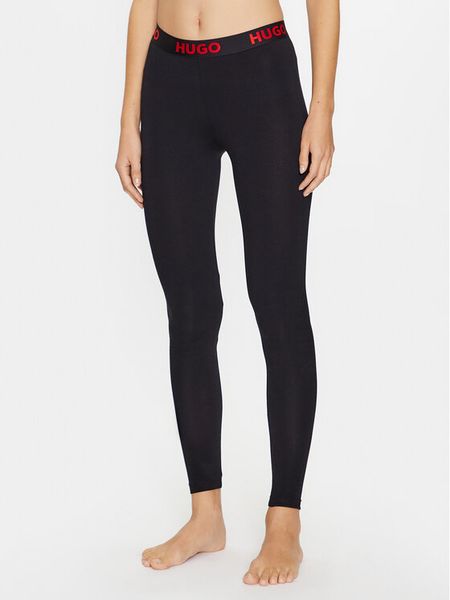 Hugo Legginsy 50495304 Czarny Skinny Fit. Czarne legginsy Hugo, bez wzorów, z bawełny. Za 229,99 zł.