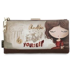 Brązowy Damski Portfel Anekke Muse. Brązowe portfele Anekke, bez wzorów. Za 199,00 zł.