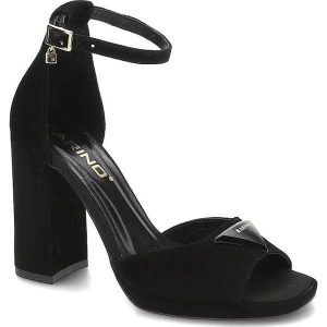 Czarne Sandały Karino Eleganckie Skórzane Buty. Czarne sandały Karino, bez wzorów, z weluru, bez obcasa, na obcasie, bez zapięcia. Za 249,00 zł.