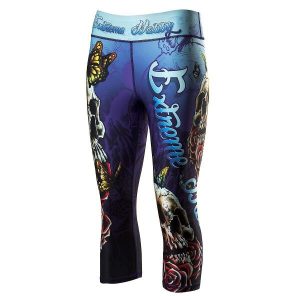 Legginsy sportowe damskie EXTREME HOBBY SKULL 2 3/4. Niebieskie legginsy EXTREME HOBBY, bez wzorów, z elastanu. Za 179,00 zł.