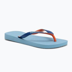 Japonki Havaianas Top Mix. Niebieskie klapki Havaianas, bez wzorów, bez obcasa. Za 83,99 zł.
