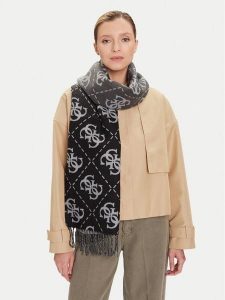 Guess Szalik AM9561POL03 Szary. Szare rękawiczki Guess, z aplikacjami, z materiału. Za 239,99 zł.