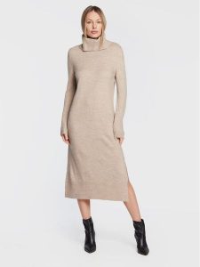 ONLY Sukienka dzianinowa Brandie 15214595 Beżowy Regular Fit. Brązowe kombinezony ONLY, xs, bez wzorów, z dzianiny, bez kołnierzyka, bez ramiączek. Za 99,99 zł.