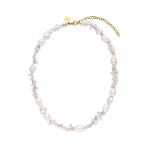 Purelei Purelei Naszyjnik Crystal Wave Naszyjniki 1 ct Jasnobrązowy Damski. Żółte naszyjniki Purelei, z kryształem, pozłacane. Za 244,29 zł.