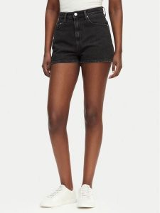 Tommy Jeans Szorty jeansowe DW0DW23057 Czarny Regular Fit. Czarne szorty Tommy Jeans, bez wzorów, z bawełny. Za 289,99 zł.