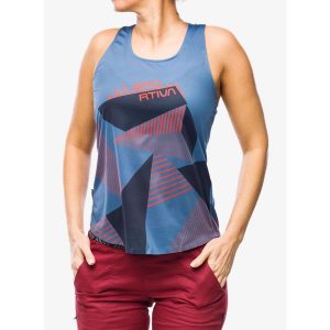 Top wspinaczkowy damski La Sportiva Comp Tank. Niebieskie koszulki sportowe La Sportiva, bez wzorów, bez ramiączek. Za 172,99 zł.