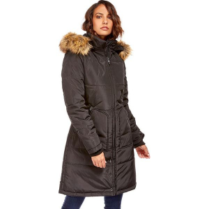 Płaszcz w kolorze czarnym. Czarne płaszcze marki Snowie Collection, na zimę. W wyprzedaży za 227,95 zł.