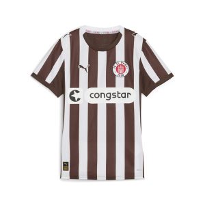 Damska koszulka domowa FC St. Pauli 25/26 PUMA Espresso Brown White. Białe bluzki Puma, xl, bez wzorów, sportowe, bez kołnierzyka, bez ramiączek. Za 399,00 zł.