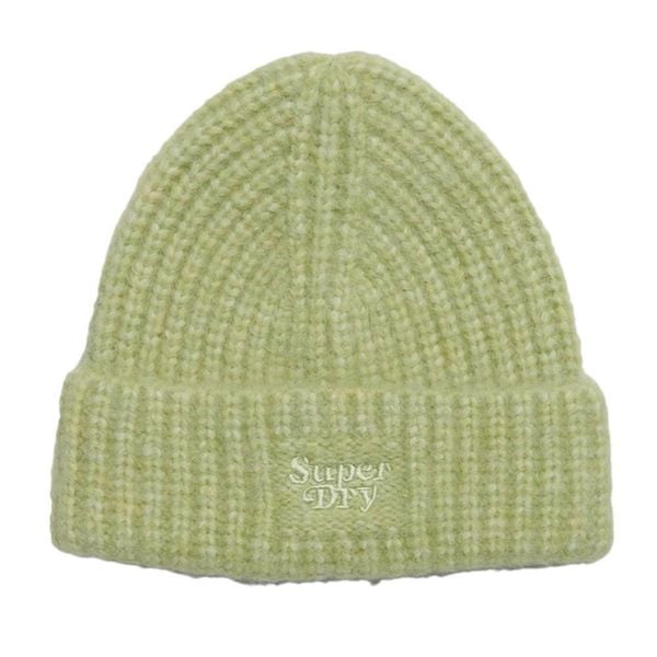 Damska czapka z dzianiny ściągaczowej Superdry. Zielone czapki Superdry, bez wzorów, z dzianiny, eleganckie. Za 123,35 zł.