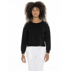 Bluza lekki z ściągacze na co dzień na siłownię. Czarne bluzy LEONE 1947 APPAREL, bez wzorów, z bawełny, bez kaptura. W wyprzedaży za 136,83 zł.