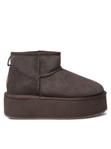 EMU Australia Śniegowce Stinger Micro Flatform W13082 Brązowy. Brązowe buty zimowe EMU Australia, ze skóry, bez obcasa, bez zapięcia. Za 699,99 zł.