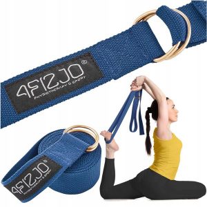 Pasek do jogi 4FIZJO 300 cm. Czarne paski 4FIZJO, bez wzorów, z bawełny, sportowe. Za 24,99 zł.