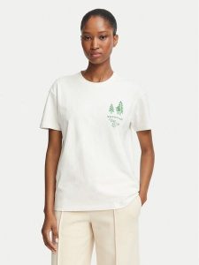 Napapijri T-Shirt Bliss NP0A8AVF Kremowy Regular Fit. Białe t-shirty Napapijri, xl, bez wzorów, z bawełny, bez kołnierzyka, bez ramiączek. Za 159,99 zł.