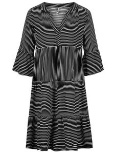 Sublevel Sukienka w kolorze czarno-białym rozmiar: L. Białe sukienki Sublevel, na imprezę, l, bez wzorów, z wiskozy, klasyczne, bez kołnierzyka, bez ramiączek, midi. Za 91,99 zł.