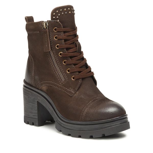 Trzewiki Lasocki. Brązowe botki Lasocki, bez wzorów, bez obcasa, na słupku, bez zapięcia. Za 269,99 zł.