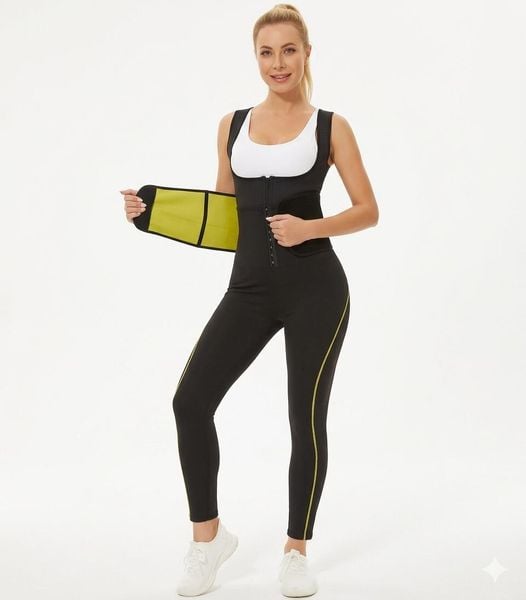 Neoprenowy kombinezon wyszczuplający SlimBody!. Czarne kombinezony SLIMBODY, xl, bez wzorów, z materiału, eleganckie, bez kołnierzyka, bez ramiączek. Za 299,00 zł.
