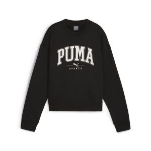 Damska bluza z okrągłym dekoltem PUMA SQUAD o pełnej długości PUMA Black. Czarne bluzy Puma, s, bez wzorów, z dzianiny, bez kaptura. Za 166,99 zł.