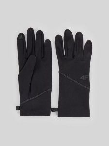 4F Rękawiczki dzianinowe Touch Screen uniseks - czarne M. Czarne rękawiczki 4f, na zimę, bez wzorów, z dzianiny. Za 59,99 zł.