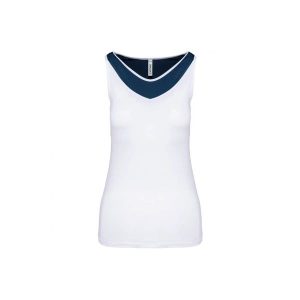 Damski dwukolorowy tank top Proact. Białe topy PROACTION, xs, bez wzorów, z dzianiny, bez kołnierzyka, bez ramiączek. Za 134,50 zł.