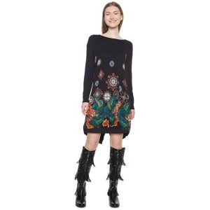 Desigual Sukienka Damska Jers Diane Negro 18Wwjf81 2000 (Rozmiar M). Sukienki marki Desigual. W wyprzedaży za 227,00 zł.