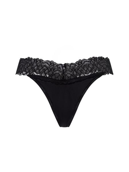 Calvin Klein Stringi Kobiety Sztuczne włókno czarny, L. Czarne stringi Calvin Klein, bez wzorów, z koronki. Za 99,95 zł.