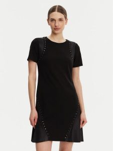 DKNY Sukienka codzienna DD3J1489 Czarny Slim Fit. Czarne kombinezony DKNY, bez wzorów, z syntetyku, bez kołnierzyka, bez ramiączek. Za 369,99 zł.