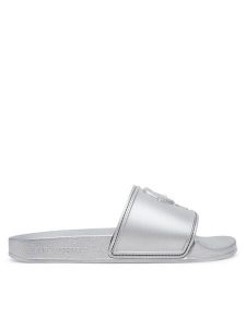 KARL LAGERFELD Klapki Kondo 2.0 KL80919M Srebrny. Szare klapki KARL LAGERFELD, bez wzorów, z tworzywa sztucznego, bez obcasa. Za 239,99 zł.