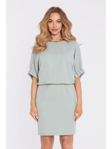 Made of emotion Sukienka w kolorze miętowym rozmiar: M. Zielone sukienki Made Of Emotion, m, bez wzorów, bez kołnierzyka, bez ramiączek, mini. Za 254,99 zł.