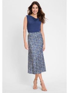 Olsen Spódnica w kolorze granatowym rozmiar: 42. Niebieskie spódnice Olsen, bez wzorów, z wiskozy, midi. Za 139,54 zł.