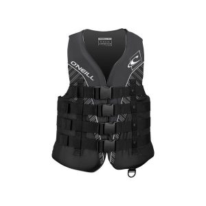 Kamizelka ratunkowa O'Neill Superlite 50N ISO. Czarne kamizelki O'Neill, l, bez wzorów, bez kołnierzyka, bez ramiączek, bez kaptura. W wyprzedaży za 280,75 zł.