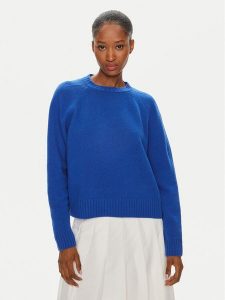 Weekend Max Mara Sweter Gabbia 2425366162 Granatowy Regular Fit. Niebieskie swetry klasyczne Weekend Max Mara, s, z wełny, bez kołnierzyka. Za 559,99 zł.