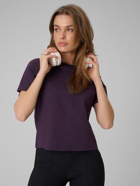 4F T-shirt regular gładki damski - fioletowy XXL. Fioletowe t-shirty 4f, uniwersalny, bez wzorów, z bawełny, bez kołnierzyka, bez ramiączek. Za 69,99 zł.