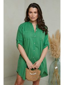 Curvy Lady Sukienka w kolorze zielonym rozmiar: 44/46. Zielone sukienki Curvy Lady, na co dzień, bez wzorów, klasyczne, bez kołnierzyka, bez ramiączek, midi, proste. Za 127,35 zł.