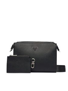 Guess Torebka HMMISL P6457 Czarny. Czarne listonoszki Guess, z aplikacjami, ze skóry, bez dodatków. Za 364,99 zł.