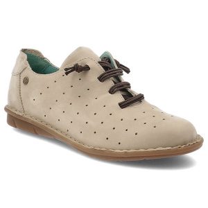 Półbuty damskie Maciejka, skórzane zamszowe na płaskiej podeszwie z dziurkami, beż brudny, P6810. Brązowe półbuty Maciejka, na lato, bez wzorów, z jeansu, bez obcasa, na płaskiej podeszwie, bez zapięcia. Za 199,00 zł.